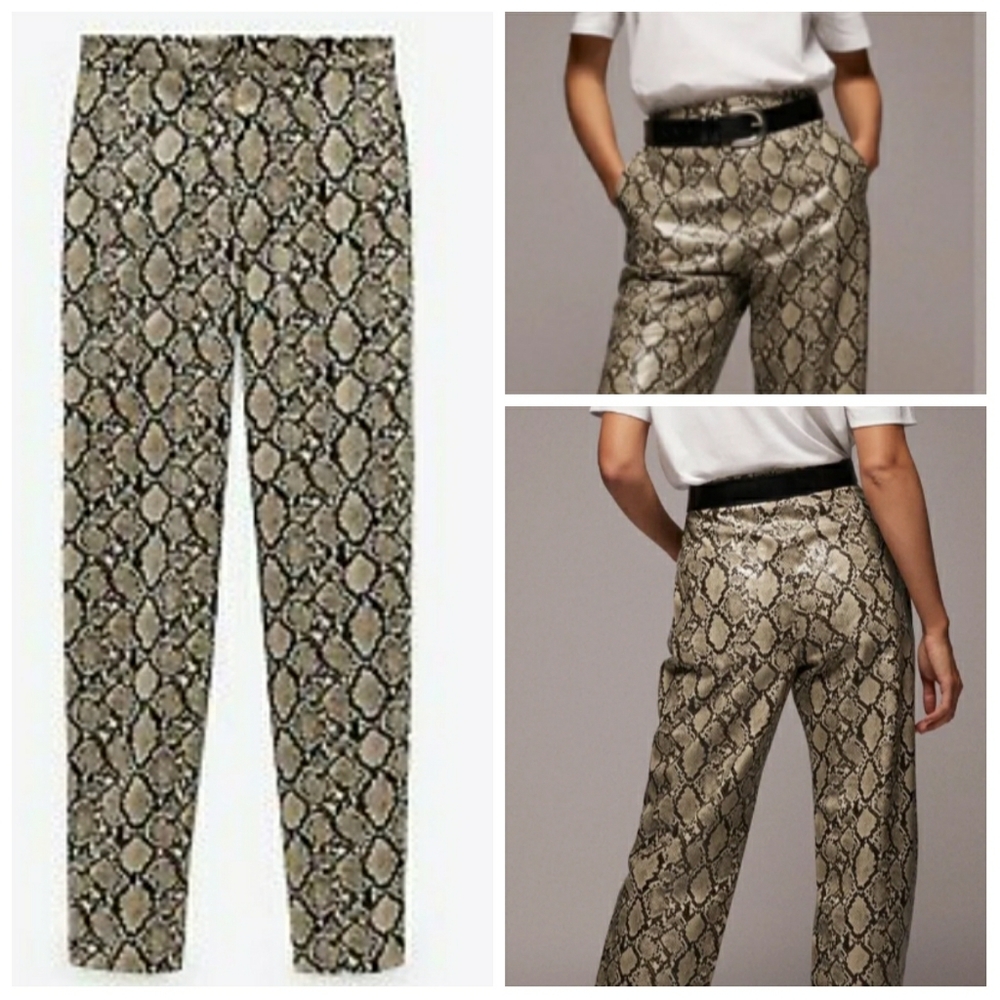 💎NWOT Zara Faux Leather Snake Pants